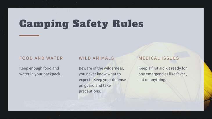 camping safety rules
