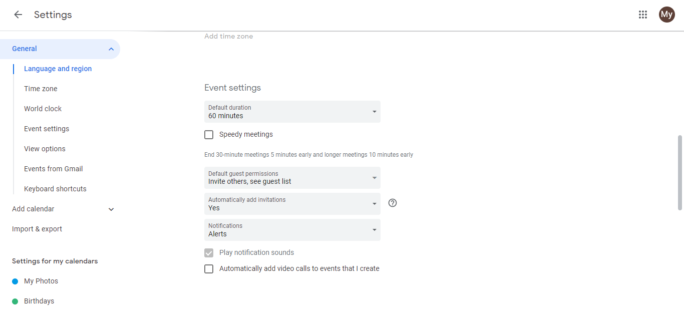 Event Settings section showing Automatically add invitations option with yes options selected